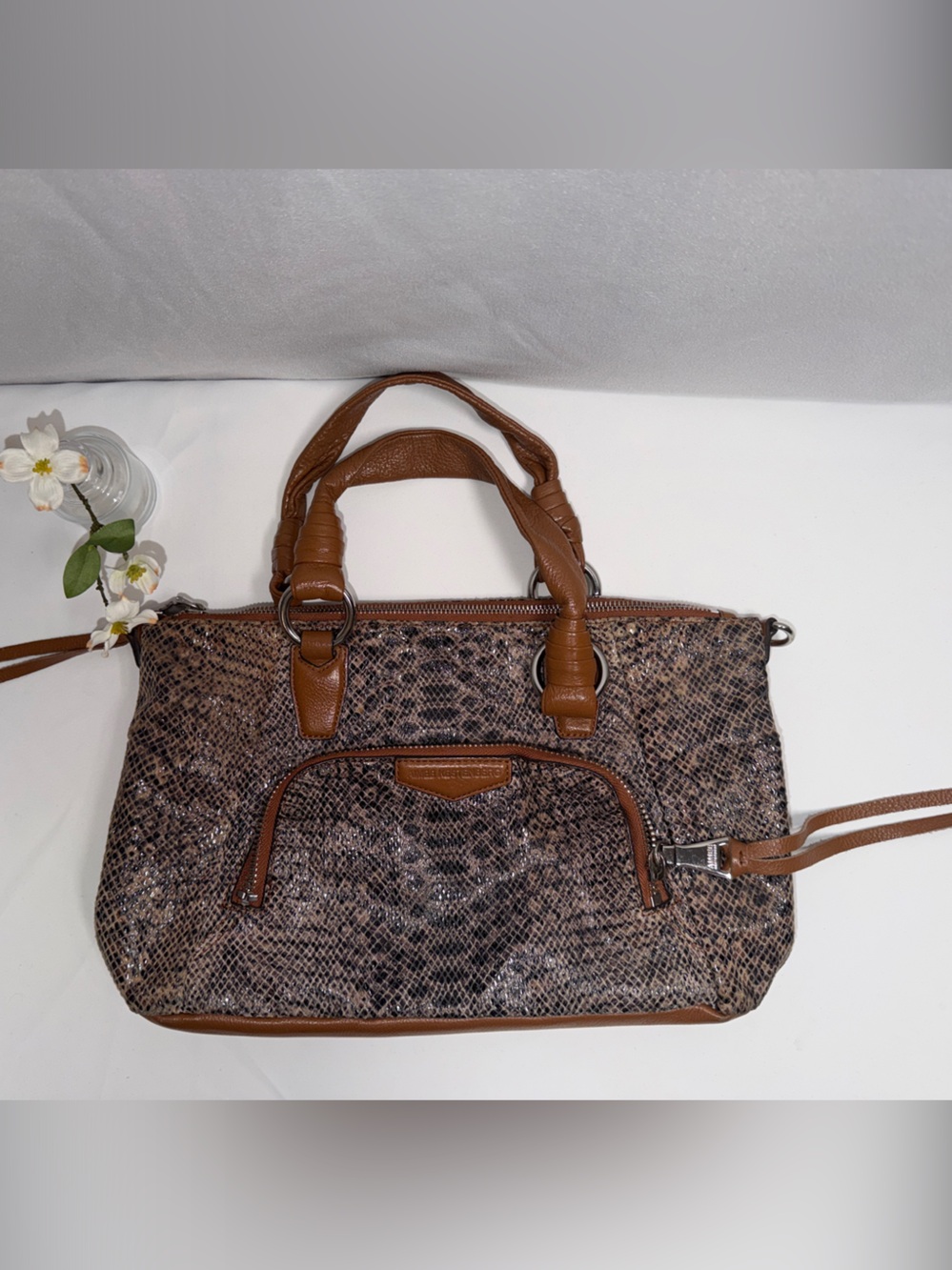 Aimee Kestenberg Tamitha Snakeskin Leather Satchel